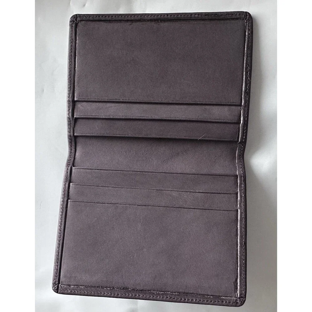 Moda Spana Minimalist Gray Bifold Card Leather Wallet Dark Gray